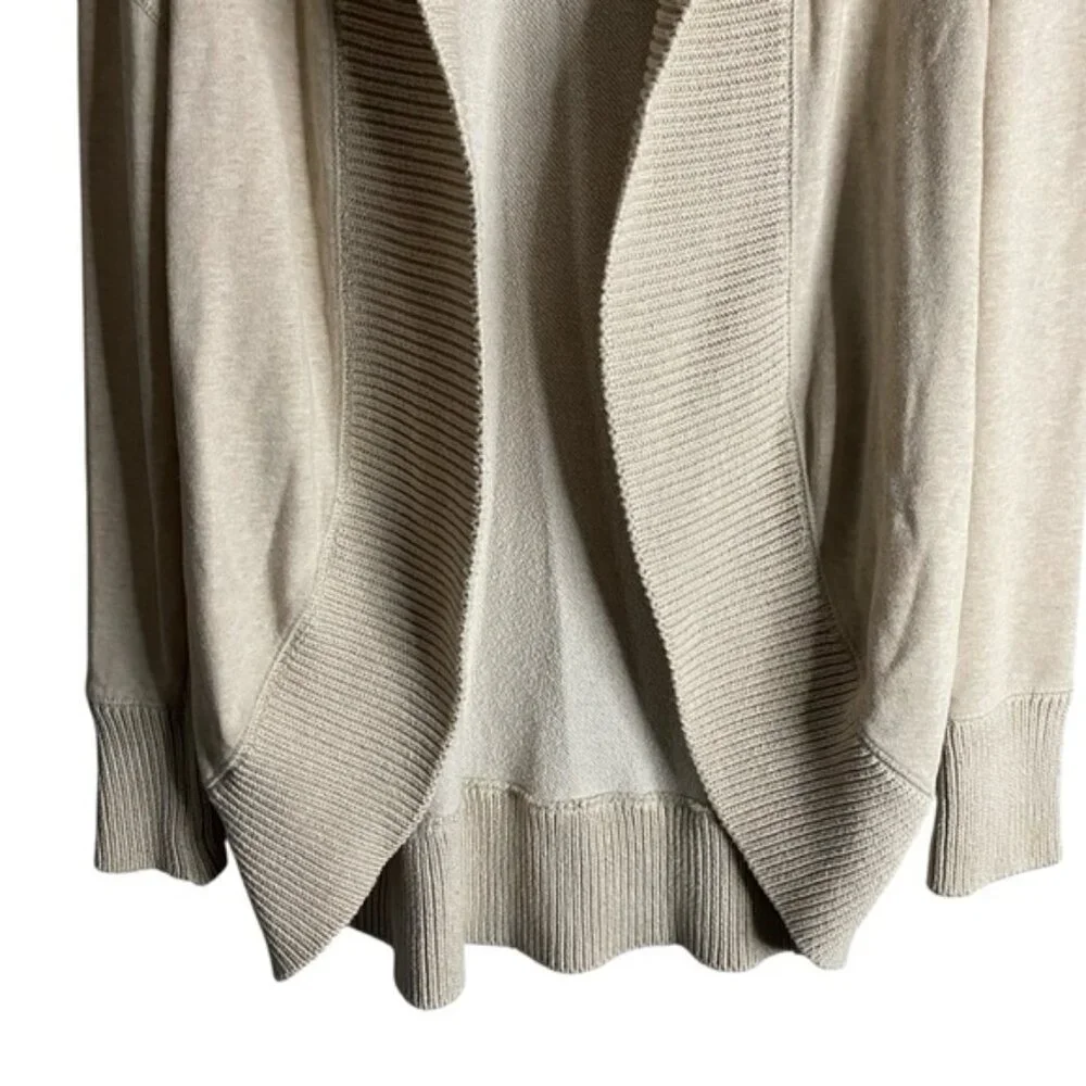 Aerie Women's Cream Open Front Knit Sweater Cardigan - Picture 3 of 9